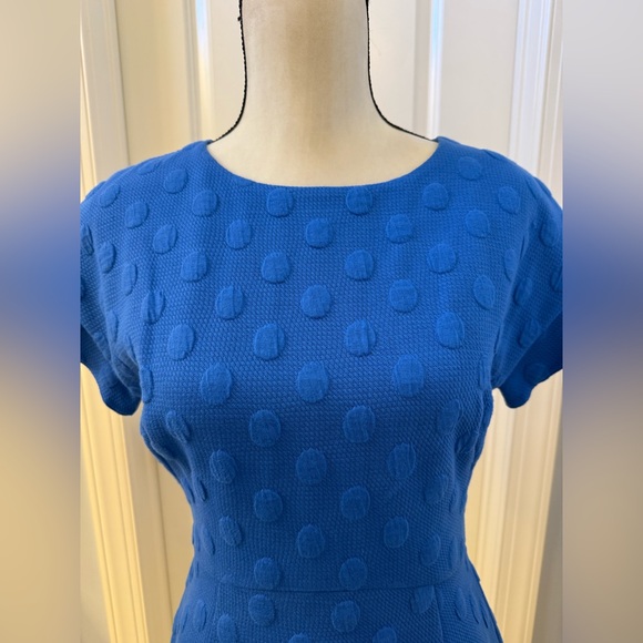 Boden Blue Polka Dot Dress - 6 - Picture 3 of 5